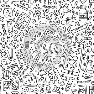 Online doctor seamless pattern